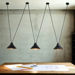 Hängeleuchte Schwarz 3-flmg Esstisch Lampe LEANO