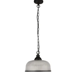 Hängeleuchte Schwarz Glas Metall Ø 27 cm H: max. 1,2 m