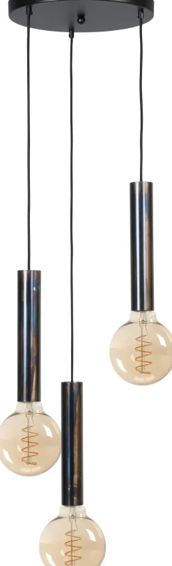 Hängeleuchte Schwarz Öl-Effekt 3-flammig verstellbar