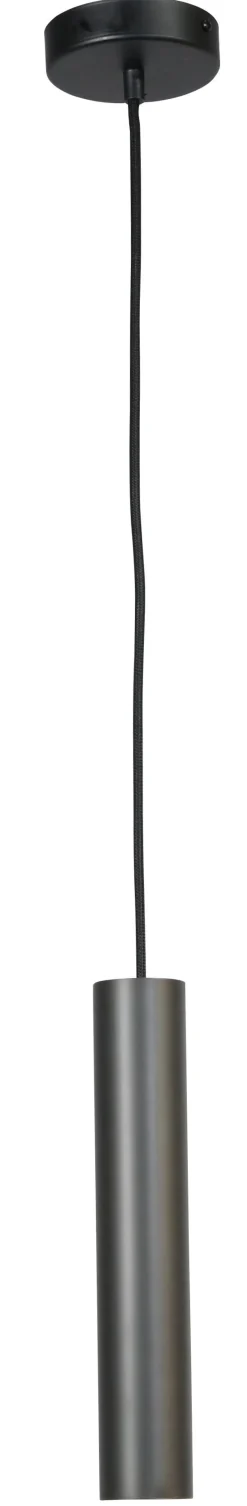 Hängeleuchte Schwarz Metall Zylinder Ø 5,4 cm schmal