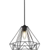 Hängeleuchte Schwarz Metall Ø 25 cm E27 E14 Käfig Schirm