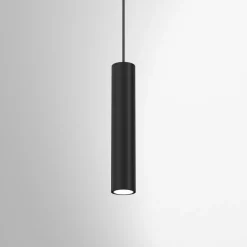 Hängeleuchte Schwarz Metall Zylinder GU10 schmal