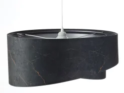 Hängeleuchte Schwarz Silber E27 D: 50 cm Stoff Velours Optik