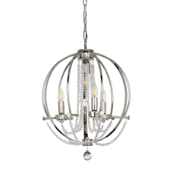 Hängeleuchte Stahl Ø46cm in Nickel verstellbar