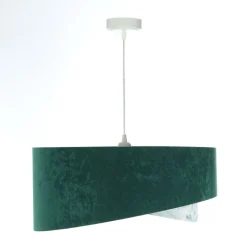 Hängeleuchte Stoff Ø 50 cm Velours Optik E27 Grün Blau Gold