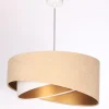 Hängeleuchte Stoff Beige Gold E27 rund Ø 50 cm Velours Optik