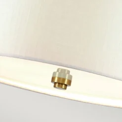 Hängeleuchte Stoff Ø36cm in Creme Messing antik