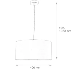 Hängeleuchte Stoff Ø40cm Rot Gold Retro Esstisch