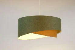 Hängeleuchte Stoff Grün Beige E27 rund Ø 60 cm Modern