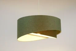 Hängeleuchte Stoff Grün E27 rund D: 50 cm Modern INGRAM