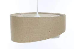 Hängeleuchte Stoff Natur Creme E27 rund D: 60 cm Boho