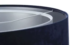 Hängeleuchte Stoff Schirm Ø 50 cm E27 in Blau Weiß Silber