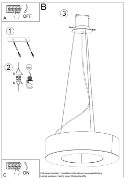 Hängeleuchte Stoff Schwarz Ø 50 cm rund 5x E27