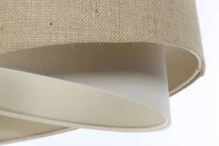 Hängeleuchte Stoffschirm rund D: 40 cm Natur Creme Stoff E27