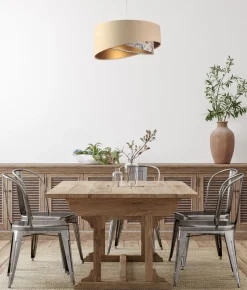 Hängeleuchte Stoffschirm Velours Optik Ø 50 cn wohnlich E27