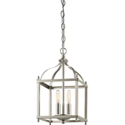 Hängeleuchte THOREN Nickel kürzbar Rustikal Lampe