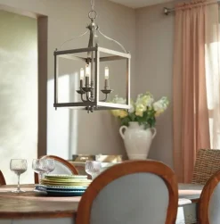 Hängeleuchte THOREN Nickel kürzbar Rustikal Lampe