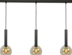 Hängeleuchte verstellbar 3-flammig Glas Metall E27