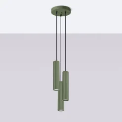 Hängeleuchte verstellbar H: max. 108 cm Grün 3-flammig GU10