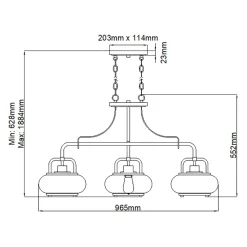 Hängeleuchte Vintage B: 96,5 cm höhenverstellbar in Bronze