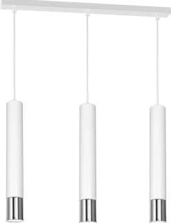 Hängeleuchte Weiß Chrom 3 flammig GU10 Modern