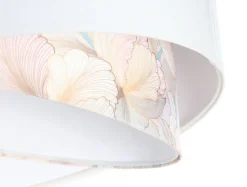 Hängeleuchte Weiß Creme E27 rund Ø 50 cm Stoff Velours Optik