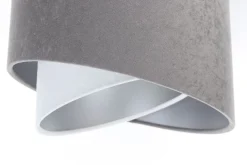 Hängeleuchte Weiß Grau Silber E27 Stoff 3-flammig verstellbar