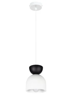 Hängeleuchte Weiß Schwarz Metall Ø17 cm Minimalistisch