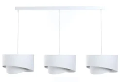 Hängeleuchte Weiß Silber E27 Stoff Velours Optik 3-flammig