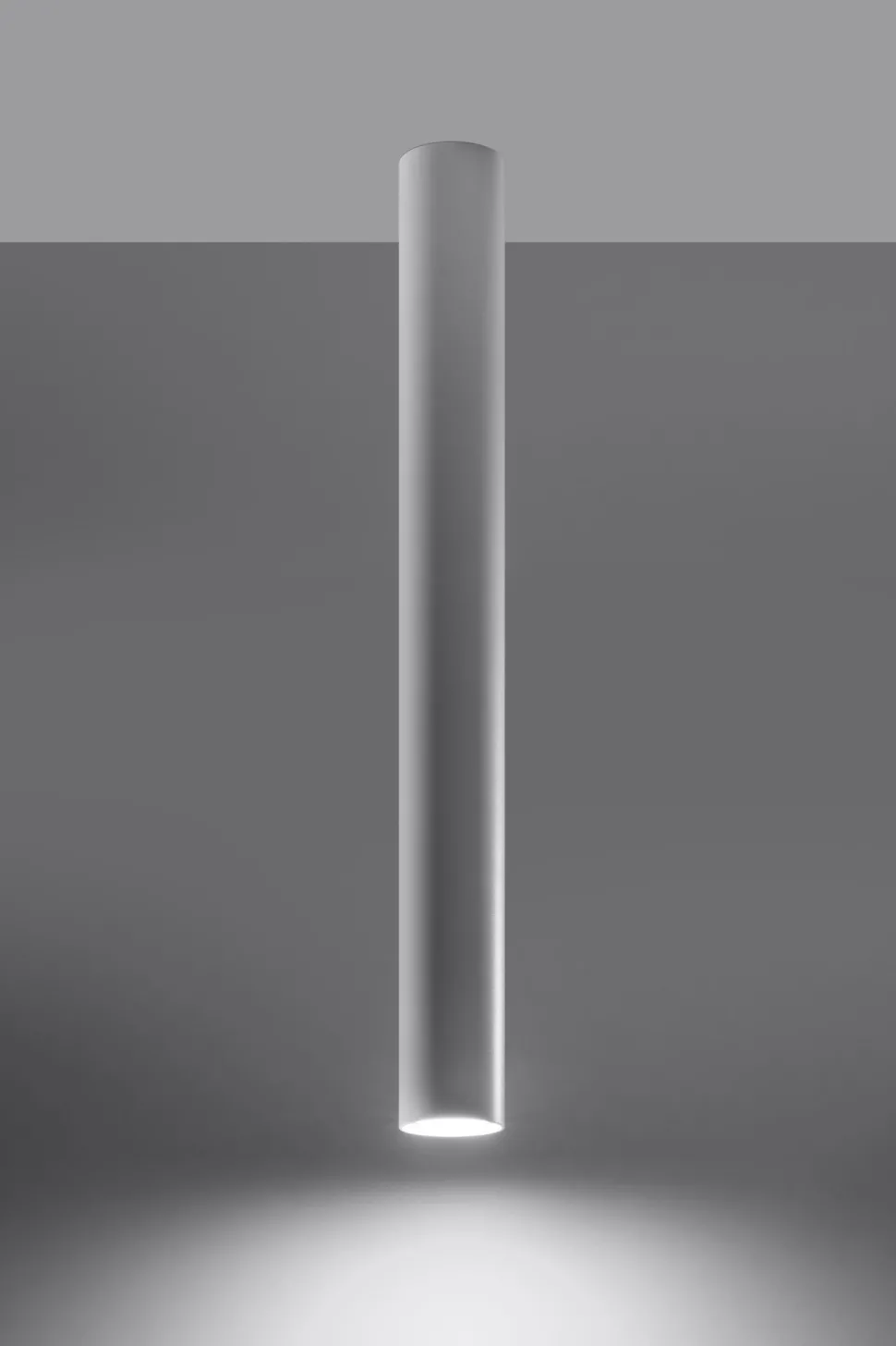 Hohe Deckenlampe Weiß 60 cm Ø 6 cm schmal GU10