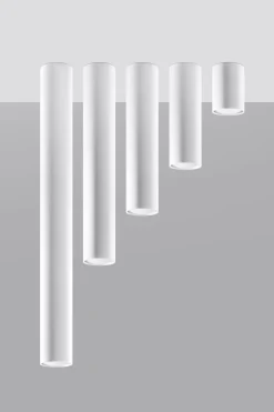 Hohe Deckenlampe Weiß 60 cm Ø 6 cm schmal GU10