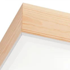 Holz Deckenlampe blendarm Glasschirm E27 B:31 cm eckig