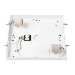 Holz Deckenlampe blendarm Glasschirm E27 B:31 cm eckig