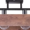 Holz Deckenlampe Metall Schwarz E27 2-flammig L:40 cm