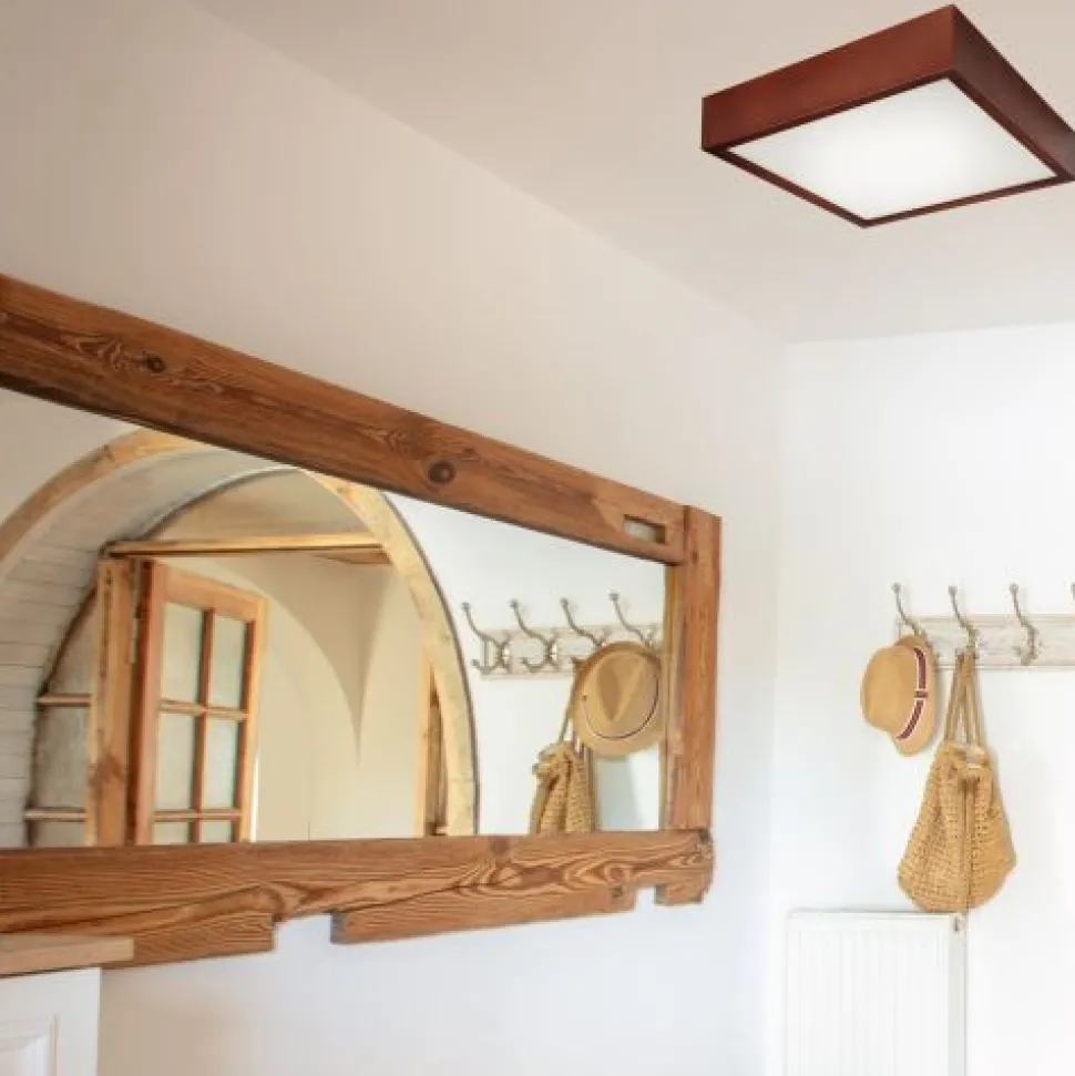 Holz Deckenleuchte eckig Modern Wohnzimmer