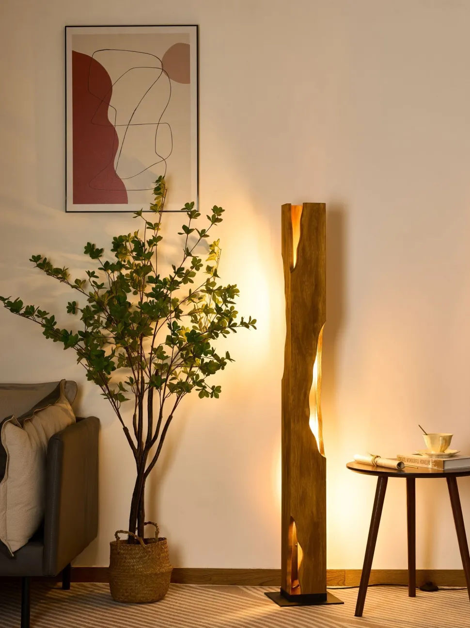 Holz Stehlampe Skandinavisch 141 cm klein E27 wohnlich