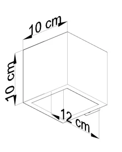 Holzlampe GEO Up Down B:10cm quadratisch G9