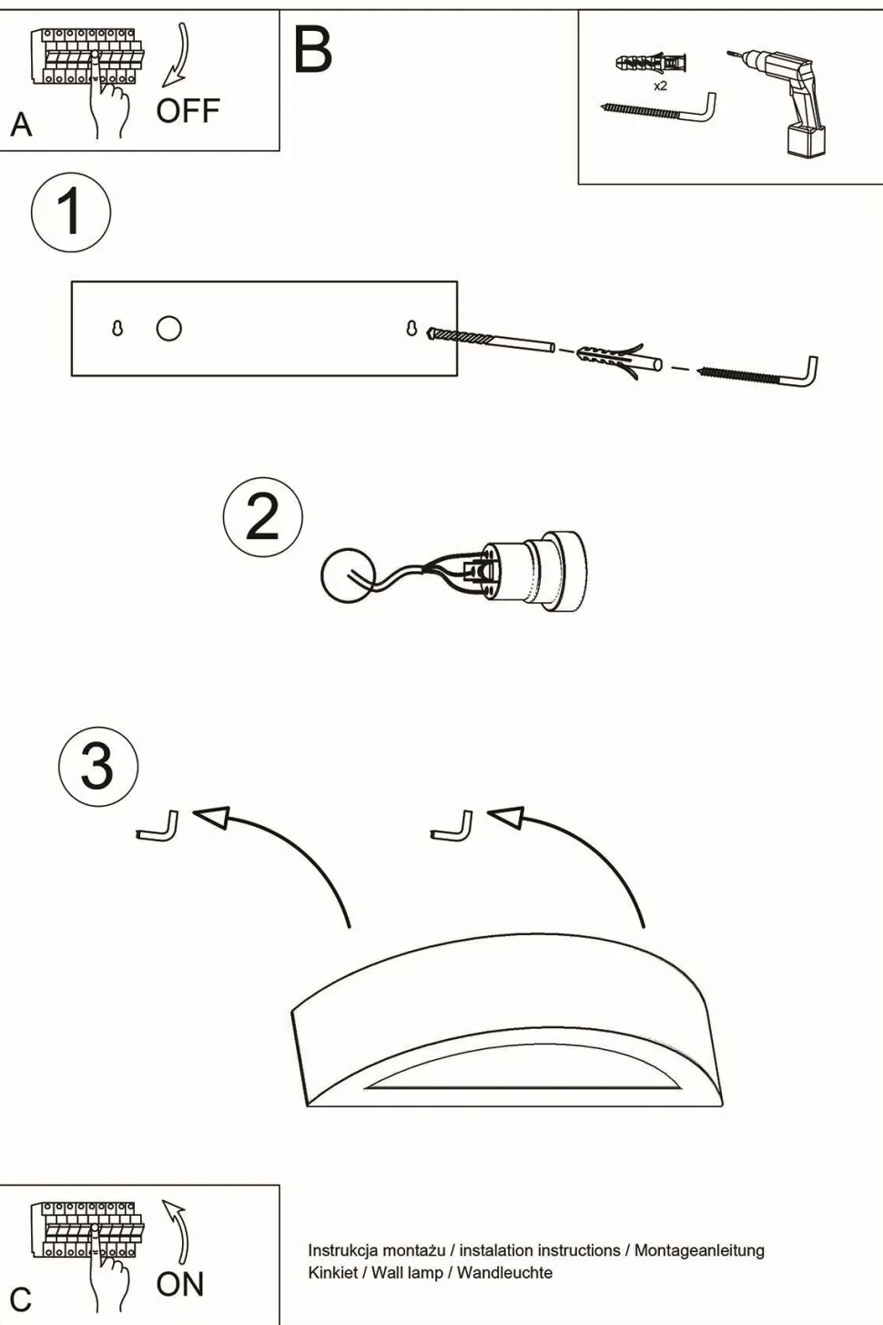 indirekte Wandlampe Schwarz Up Down 40 cm breit E27