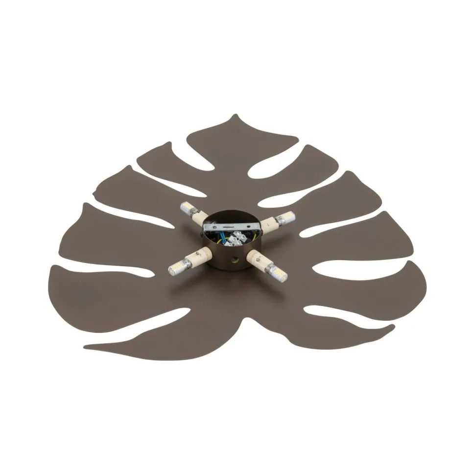 Indirekte Wandleuchte Metall Braun H: 54 cm 3x G9 Blatt