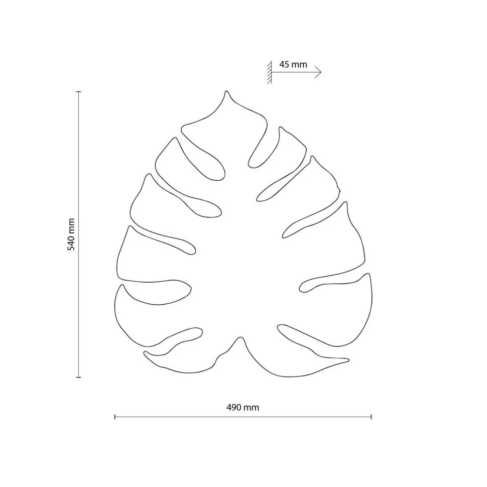 Indirekte Wandleuchte Metall Braun H: 54 cm 3x G9 Blatt