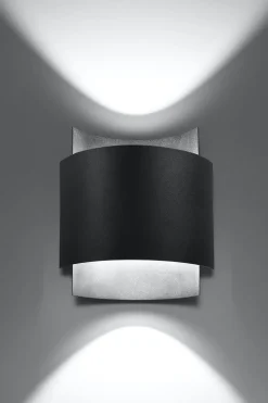 indirekte Wandleuchte Schwarz Up Down Metall Treppe Flur