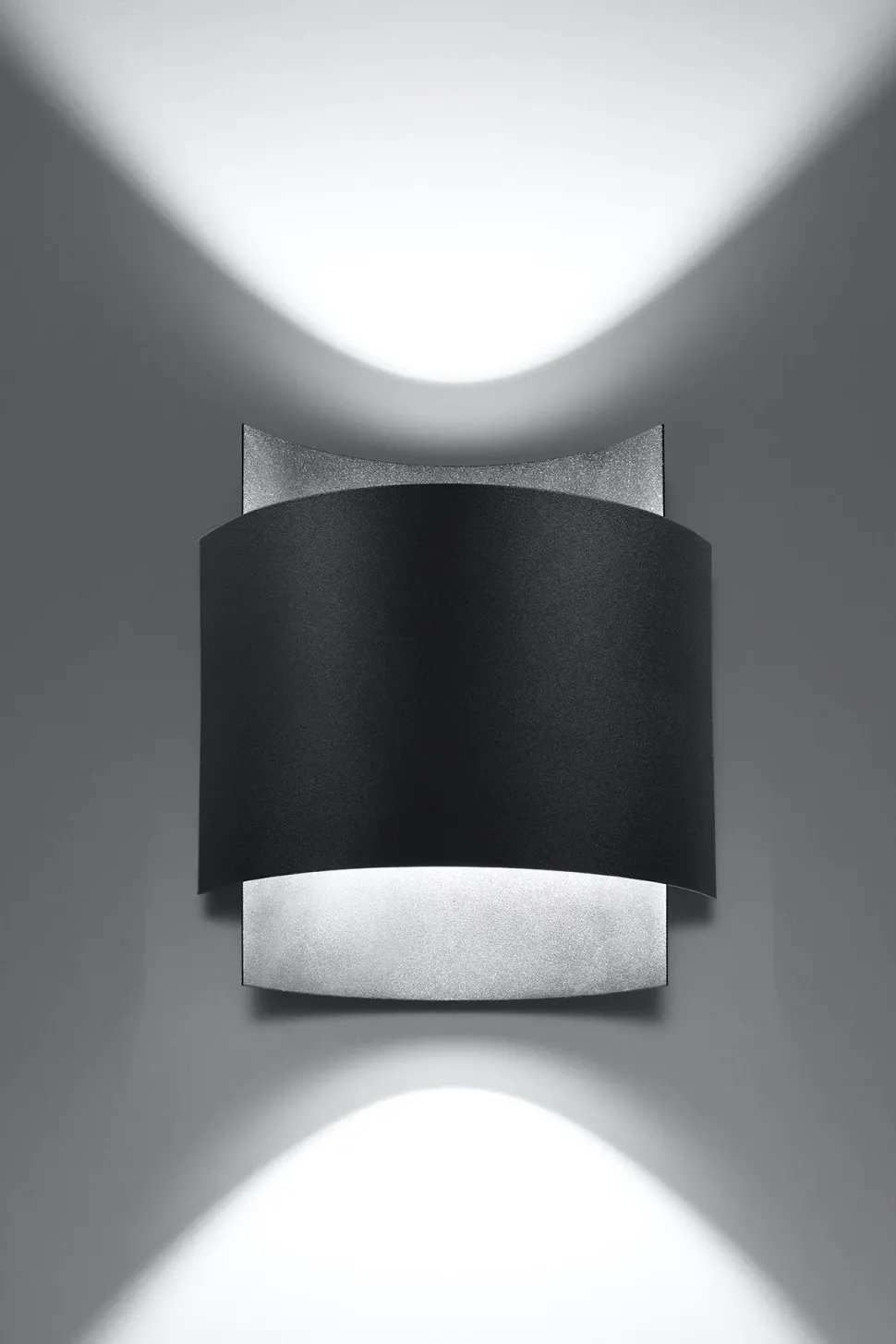 indirekte Wandleuchte Schwarz Up Down Metall Treppe Flur