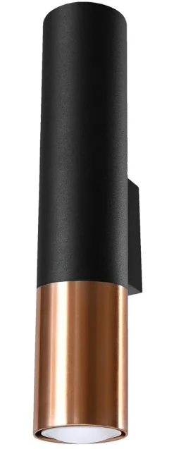 indirekte Wandleuchte Up Down Metall Schwarz Kupfer