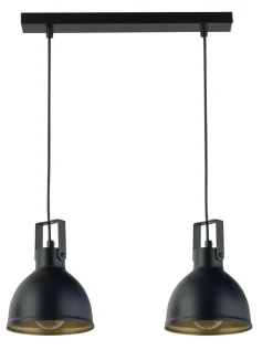 Industrial Hängelampe Schwarz Gold bis 0,7 m L:38 cm