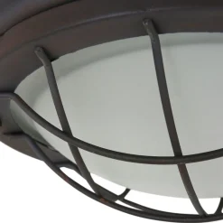 Industrie Deckenlampe Metall Glas Braun Weiß Ø29 cm E27