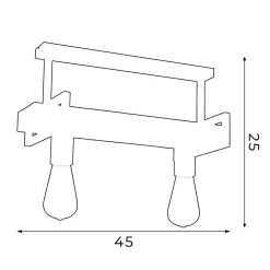 Industrie Deckenlampe Metall Holz L:45 cm E27 wohnlich