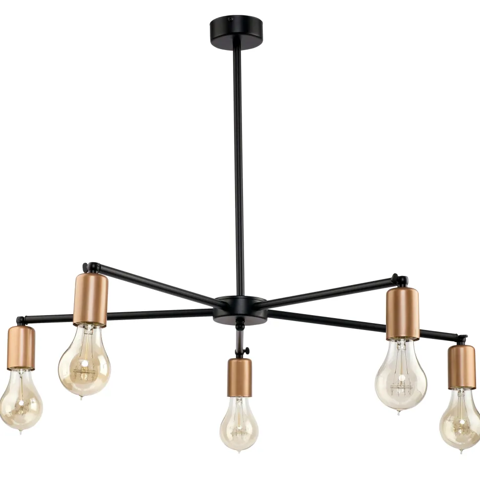 Industrie Deckenlampe Wohnzimmer 5xE27 Ø70cm STICKS