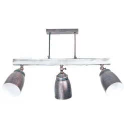 Industrie Deckenleuchte Holz Metall schwenkbar ALEJO