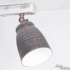 Industrie Deckenleuchte Holz Metall schwenkbar ALEJO