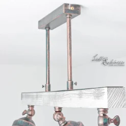 Industrie Deckenleuchte Holz Metall schwenkbar ALEJO